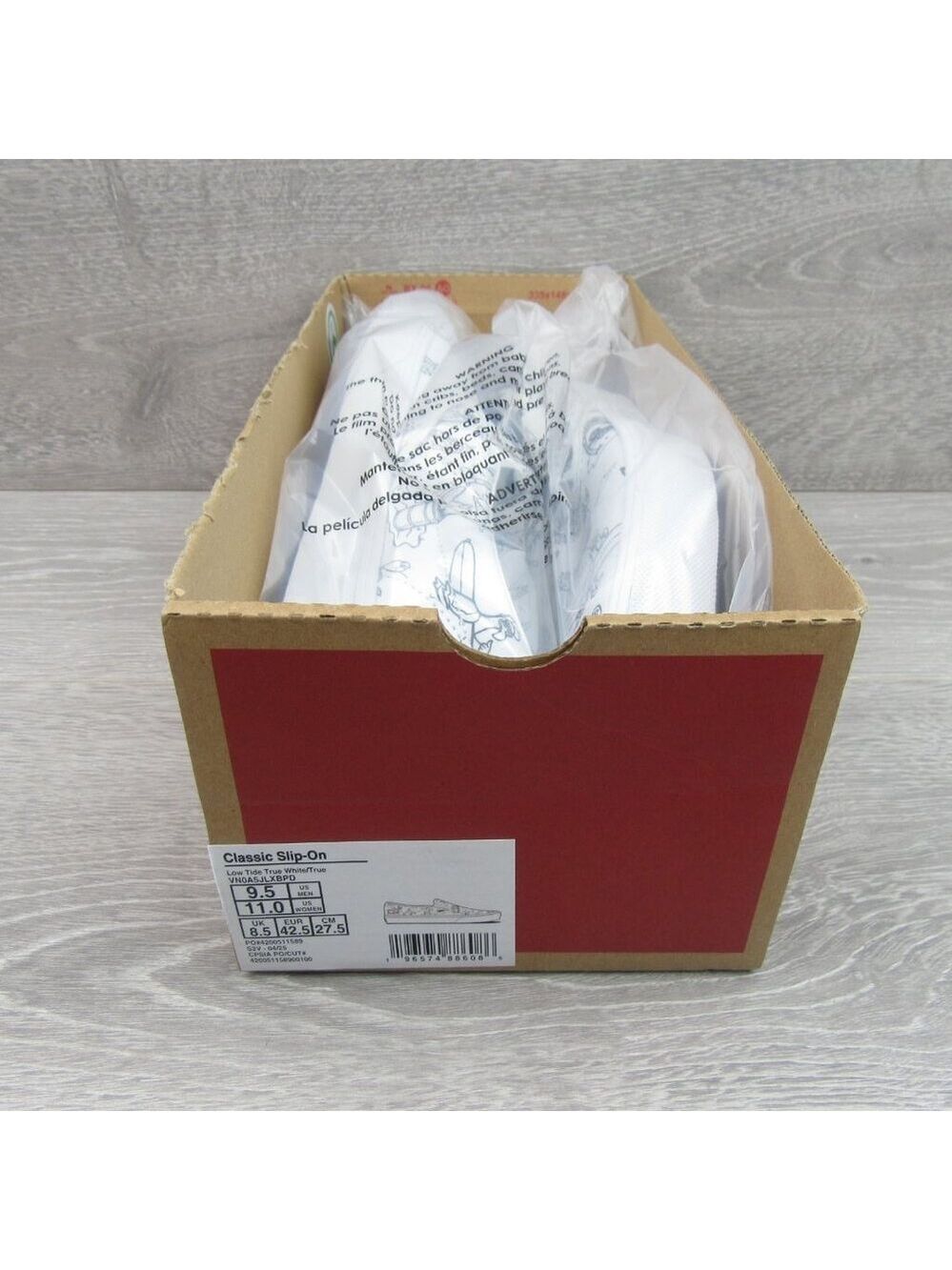 Vans Classic Slip On Low Tide True White Shoes Men's Size 9.5 NEW - Picture 13 of 14